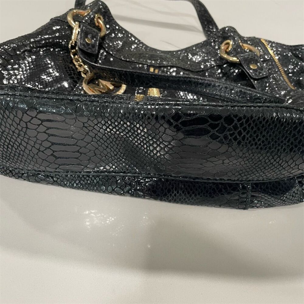 Michael‎ Kors Black python Snakeprint Leather Sho… - image 5